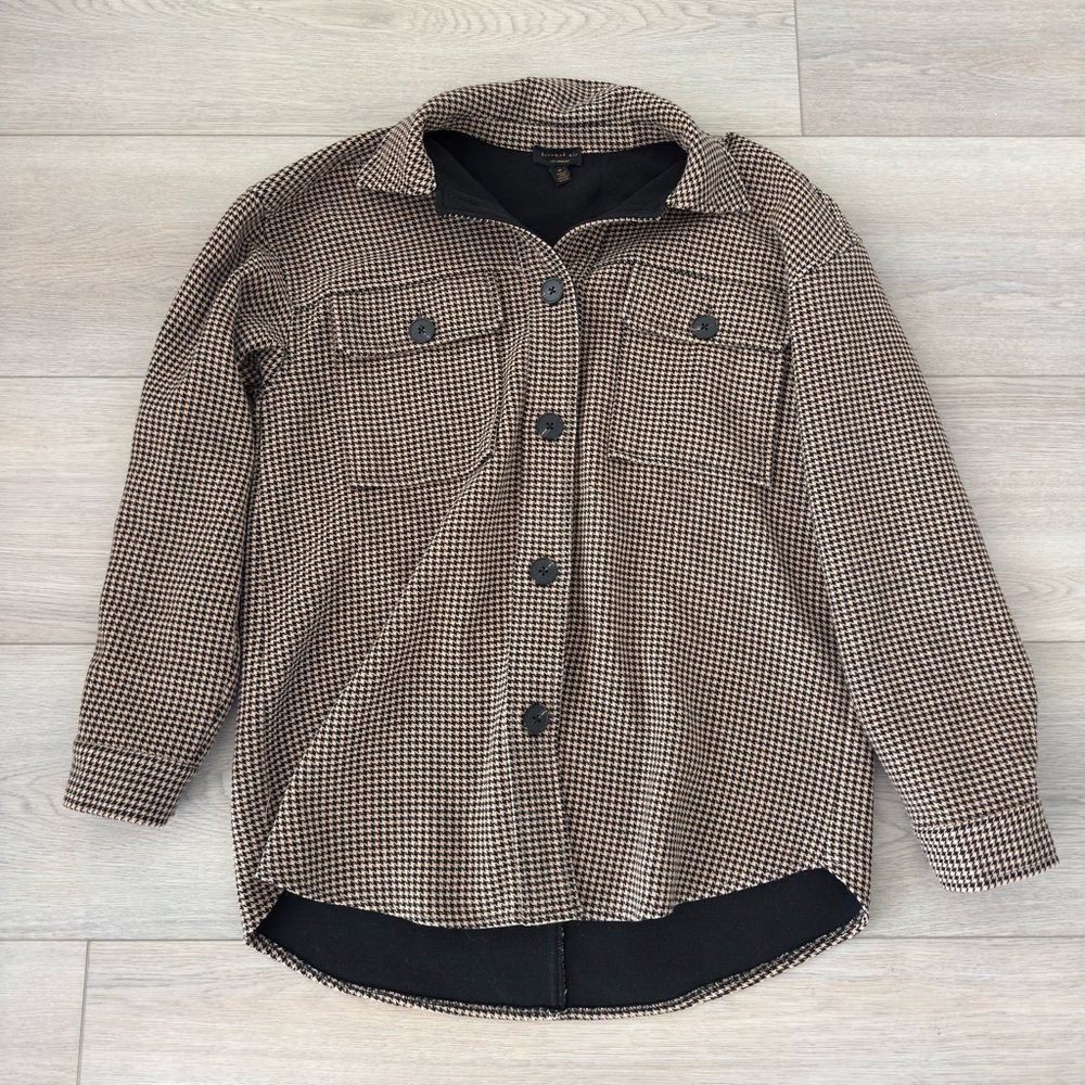 Anthropologie Current Air Houndstooth Shirt Jacket